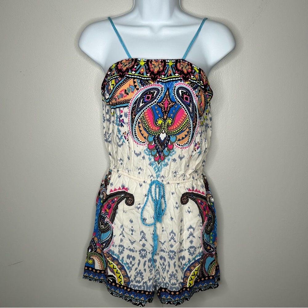 Flying Tomato Boho Paisley Print Romper‎ Size S